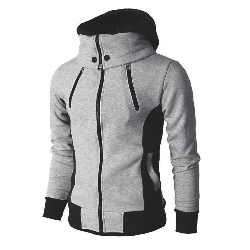 Zipper Slim Fit Fleece-Bomber mit Kapuze - S/M/L, Slim