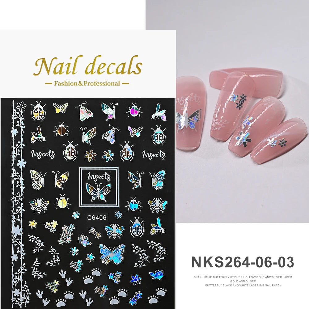 MAFANAILS NLS 3D Holografisch Schmetterling - 1St Schwarz