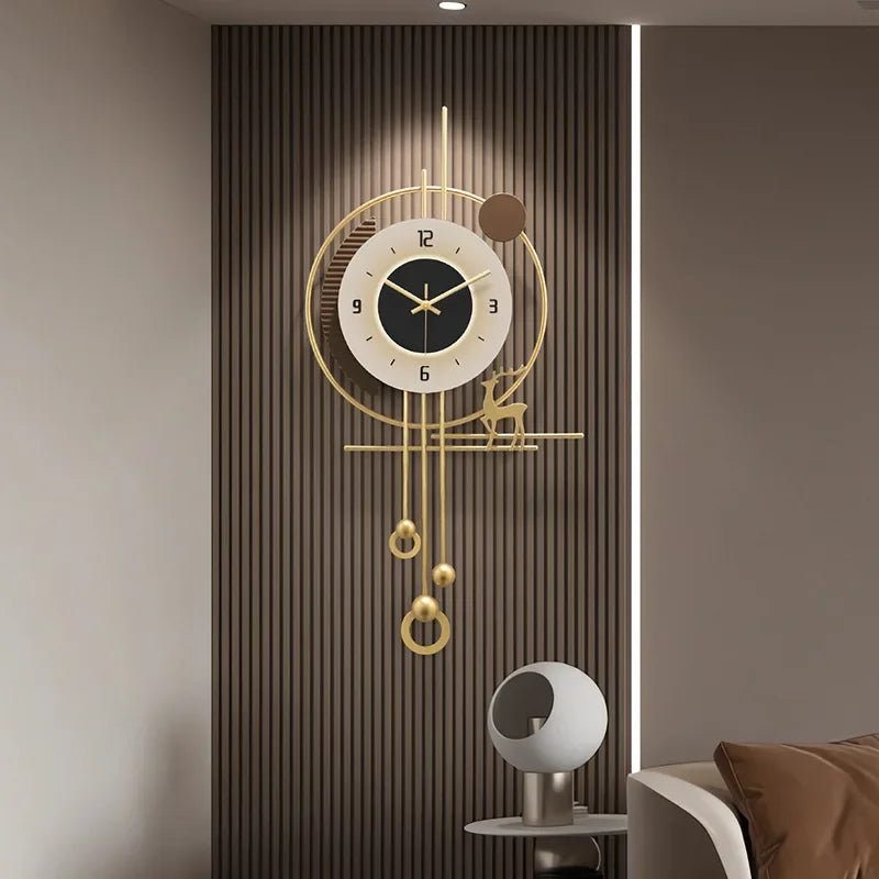 W Quartz Wanduhr Modern - Groß 60cm Leise Batterie