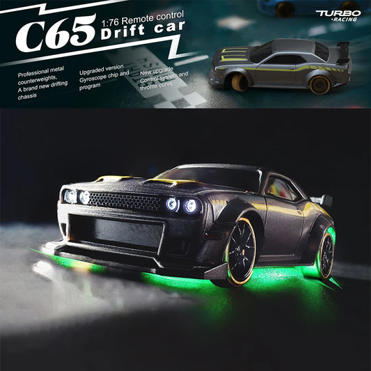 Turbo Racing 1:76 C65 Drift RC Auto Mit Gyro Radio Voll Proportional Fernsteuerung Spielzeug RTR Desktop Spielzeug Für Erwachsene Und Kinder