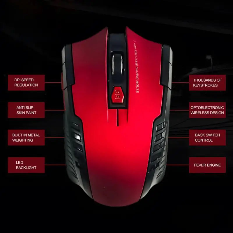 2.4G Wireless Maus USB-Empfänger 6 Tasten Professionelle Optische Wireless Maus USB Rechts Scroll-Maus für Laptop PC Gamer