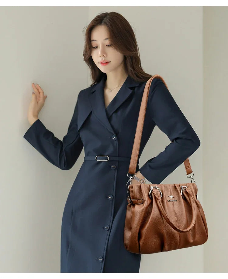 Genuine Brand Tote Bag Luxury Handbags for Women Mom Shoulder Crossbody Hand Bag Designer High Quality Soft Pu Leather Commuting