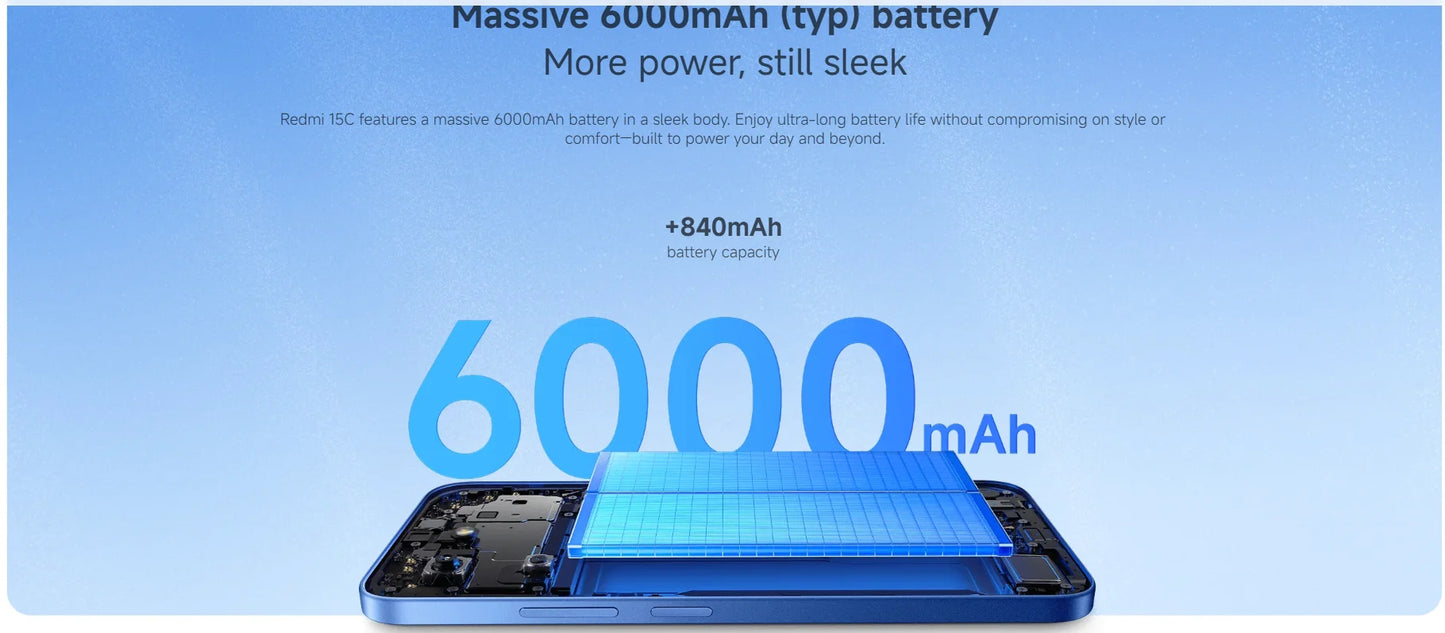 Redmi 15C 4G Smartphone NFC - 6000mAh 33W 6,9 Zoll