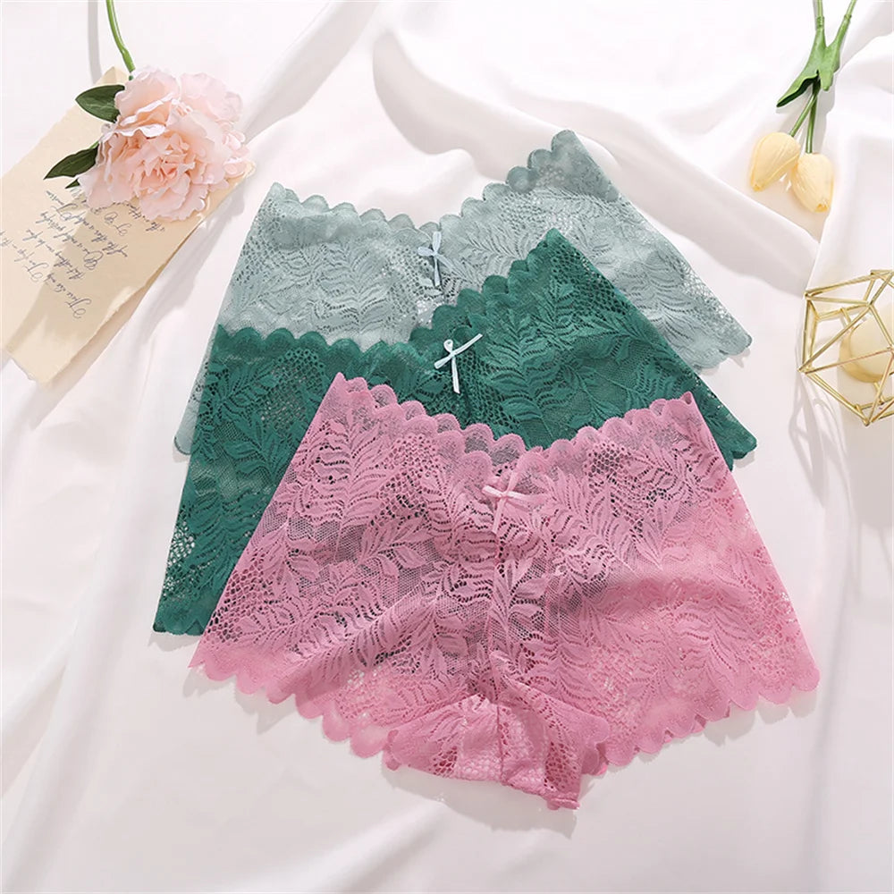 All Of Me Spitze V-Taillen Dessous - 3er Set Nylon Elastan