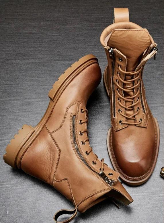 fashion luxury genuine leather designer british style handmade boots