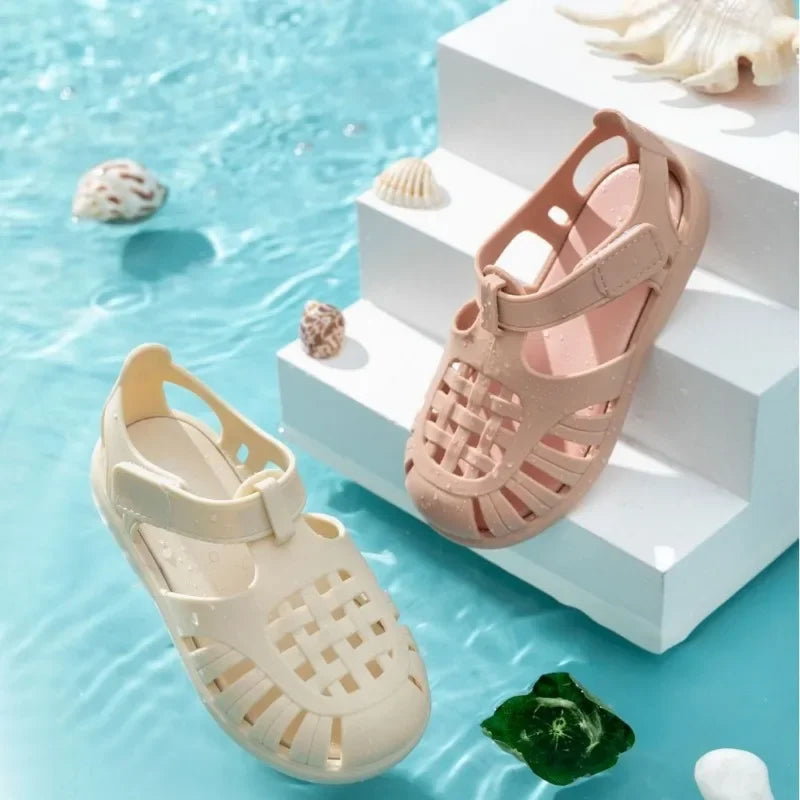 Hochwertige Kinder Strand Schuhe Meer Sommer 2025 - Mädchen Sandalen Baby Weich Rutschfest - Prinzessin Jelly Schuhe Jungen Römische Flip-Flops