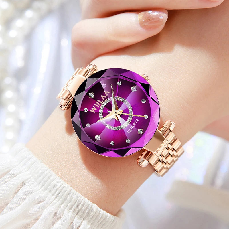 Damen-Uhr 2025: Luxury-Brand Top-Rhinestone - Gold Clock Collection