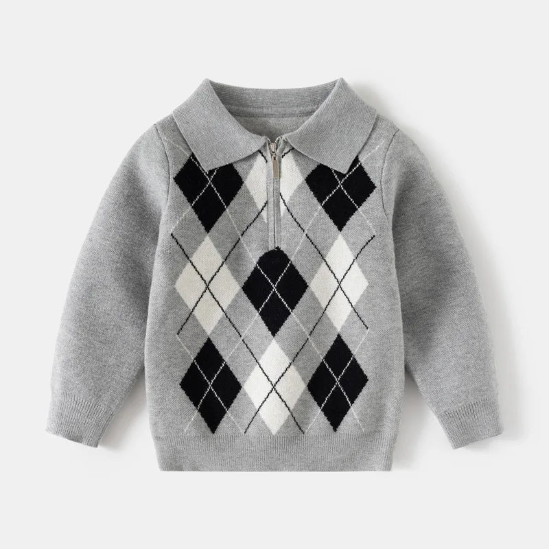 KleinkindKaro Pullover Plaid - Größe 98 104 Baumwolle