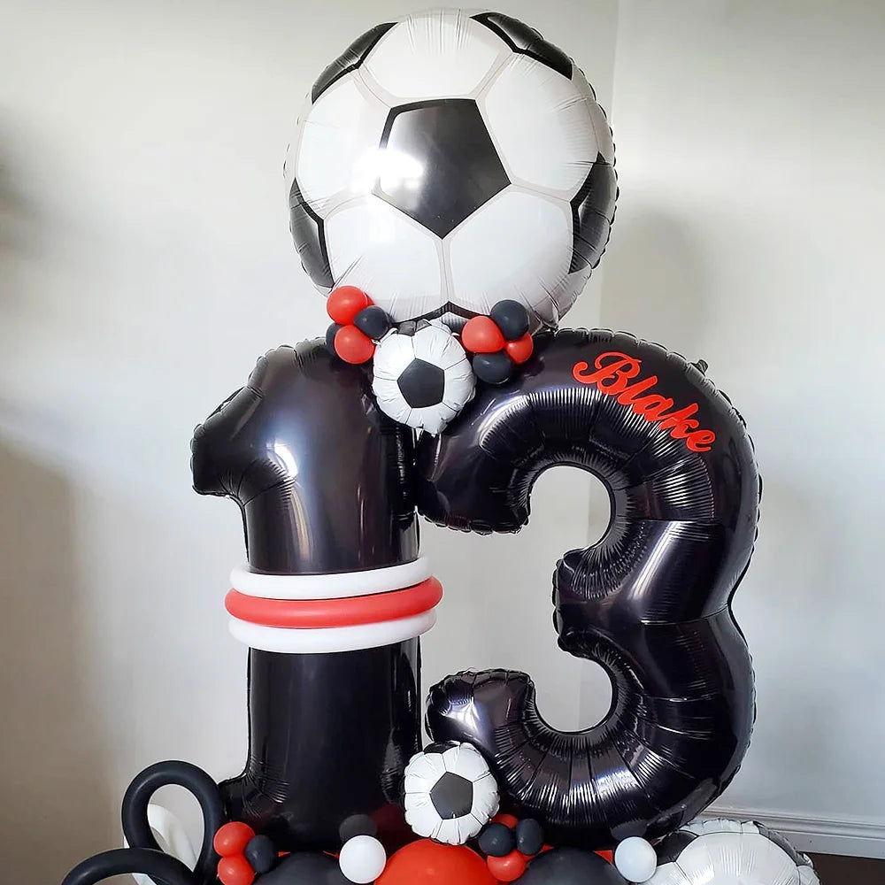 Baloane cu numere de fotbal 2025: Set folie verde 32" - Colecția Sports Party