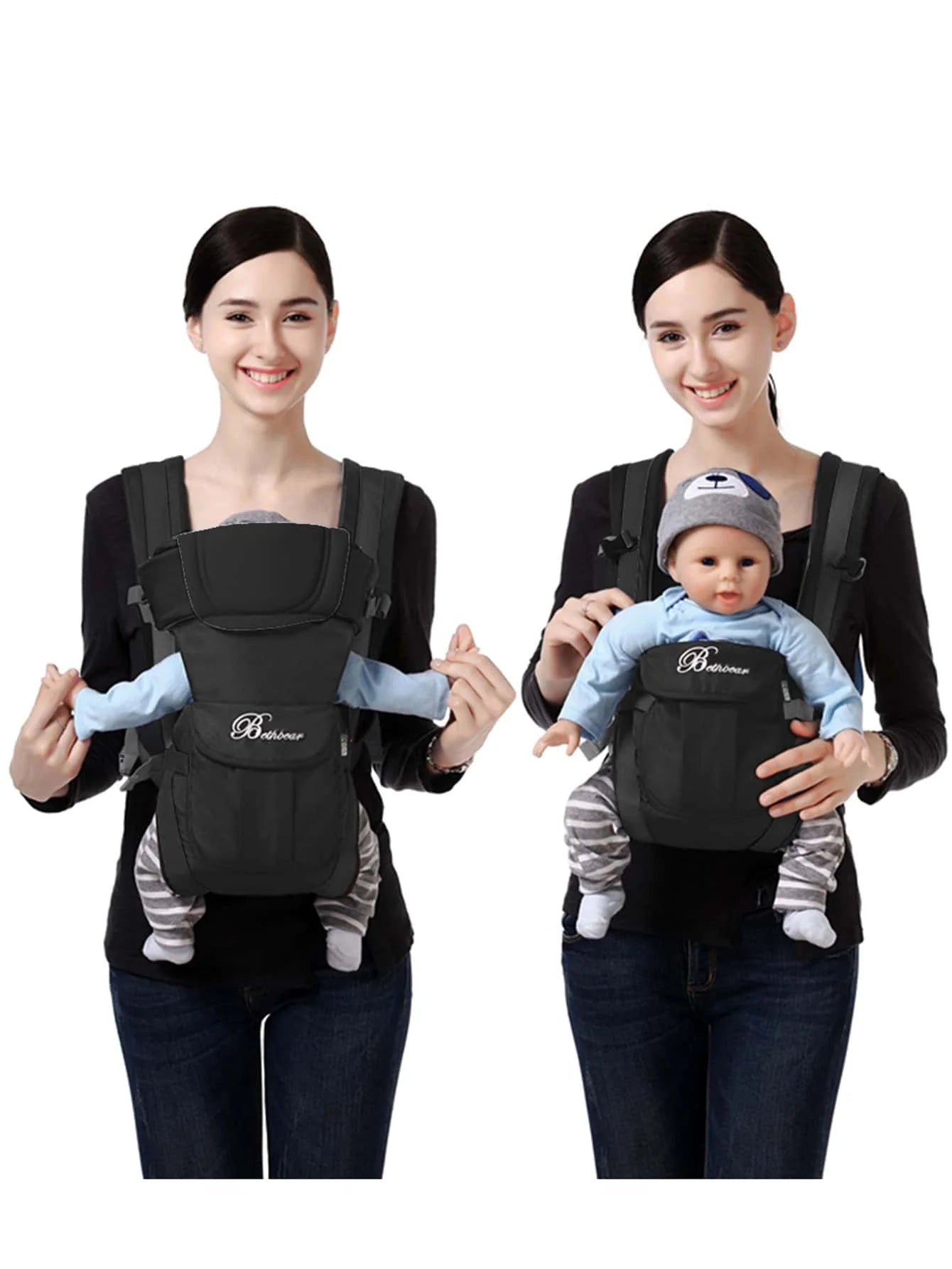 Premium Baby Tragerucksack Multifunktional - Babytrage Rucksack 6-in-1 Tragepositionen - Ergonomisch Komfort 0-24 Monate 10kg Belastbar