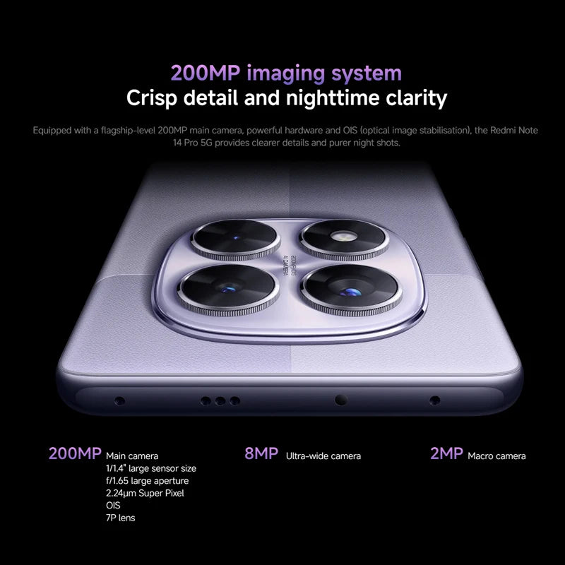 Xiaomi Redmi Note 14 Pro 5G - Batterie 5000 mAh, 45W, 6,68 Zoll AMOLED