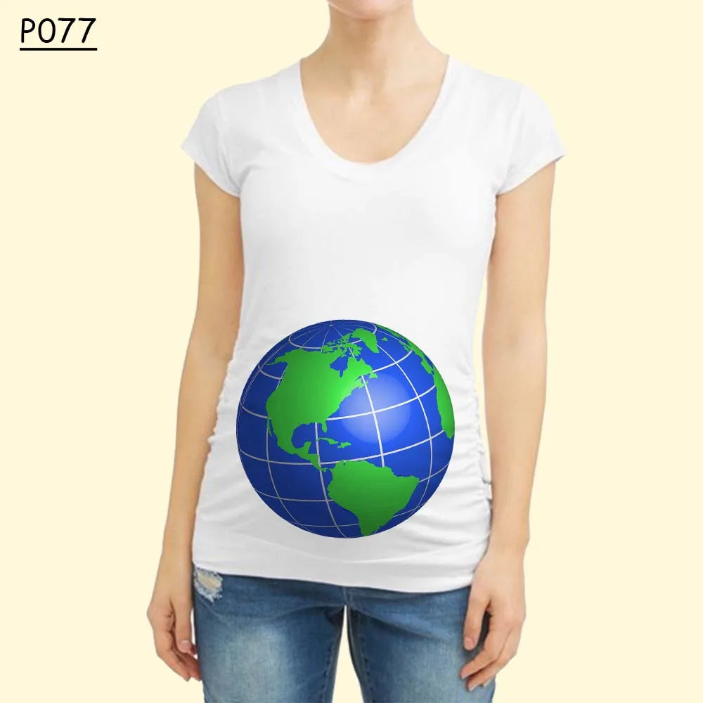 Cartoon Ball Umstandsmode 2025 - Kurze Ärmel T-Shirt Sommer Frauen Schwangerschaft - Hot Stillen Bedruckt Schwangere Tops Tee