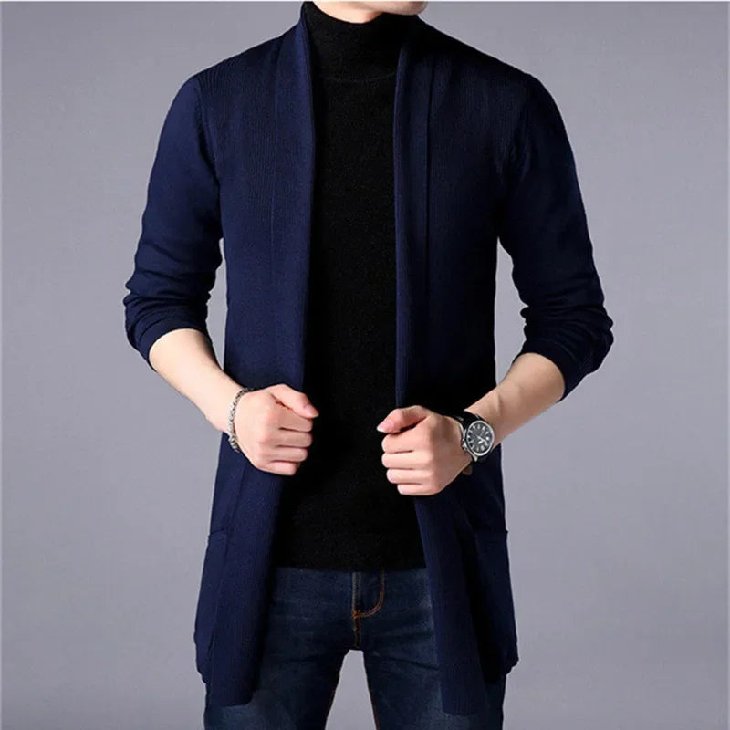 Marke SlimFit Cardigan - Herren Medium Polyester Vollarm