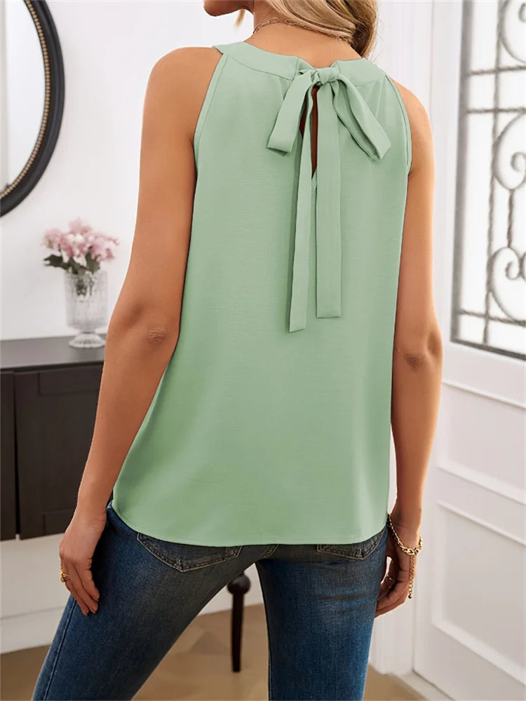 Going Out Summer Tank Tops Women 2024 Elegant Women Thin Tops Basic Casual Tank Top O-neck Tees Sleeveless Black Tops For Women