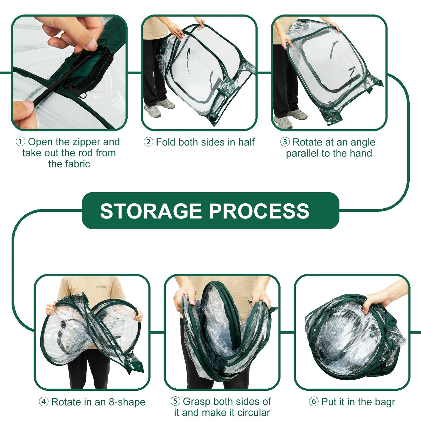 Foldable Mini Greenhouse PVC Pop Up Transparent Greenhouse With Zipper Closure Preservation Plant Greenhouse Garden Accessories