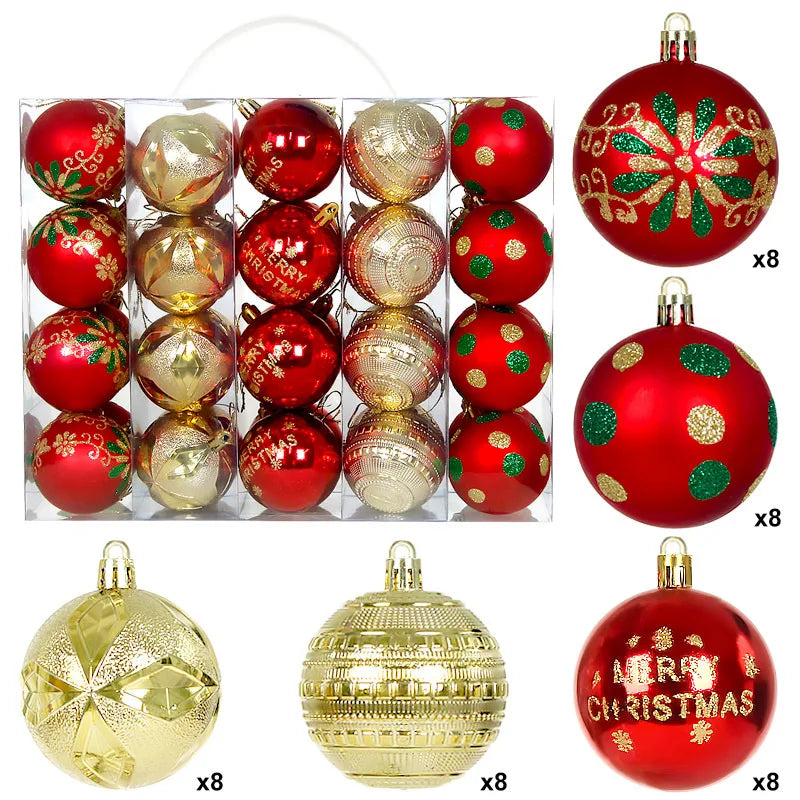 Neues Weihnachtsball-Set Handbemalt - Kapazität 40 Stück Ø6 cm