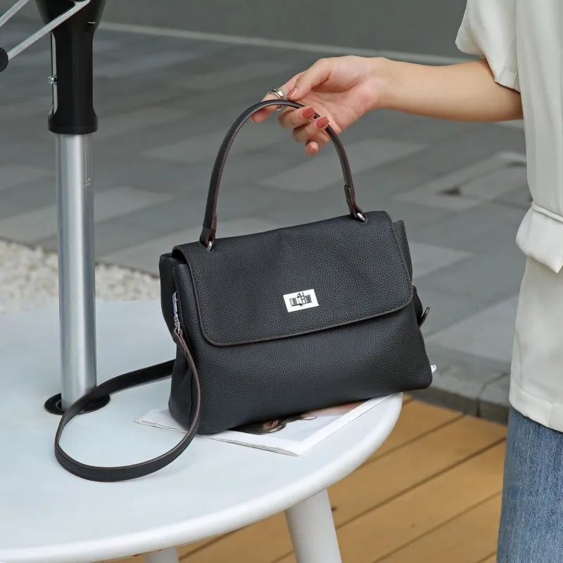 Designer ladies leather bag retro shoulder & crossbody office purse