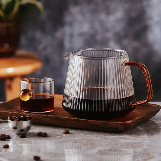 Stylish High Borosilicate Glass Coffee Pot with V-Shaped Spout - Ideal for Pour-Over Brewing and Home Coffee Rituals