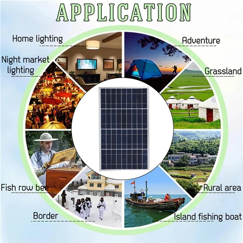 300W/600W Solarpanel-Kit Komplett 12V Polycrystallin USB-Strom Portable Outdoor Aufladbar Solarzelle Solargenerator