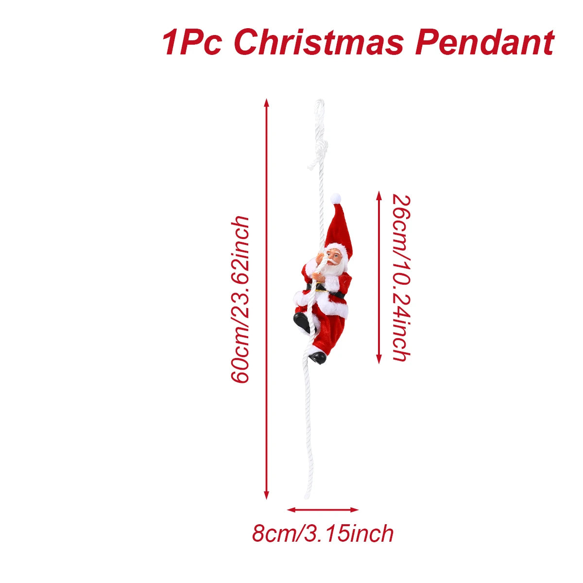 Choice Weihnachtsmann Kletterleiter Anhänger - Größe 5 cm Kunststoff