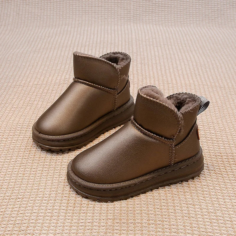 Kinder-Schneestiefel für Jungen und Mädchen, modisch, 2025, Herbst und Winter, warm, dick, Plüsch, Stiefeletten, rutschfest, Kinderstiefel, klassisches Gummi
