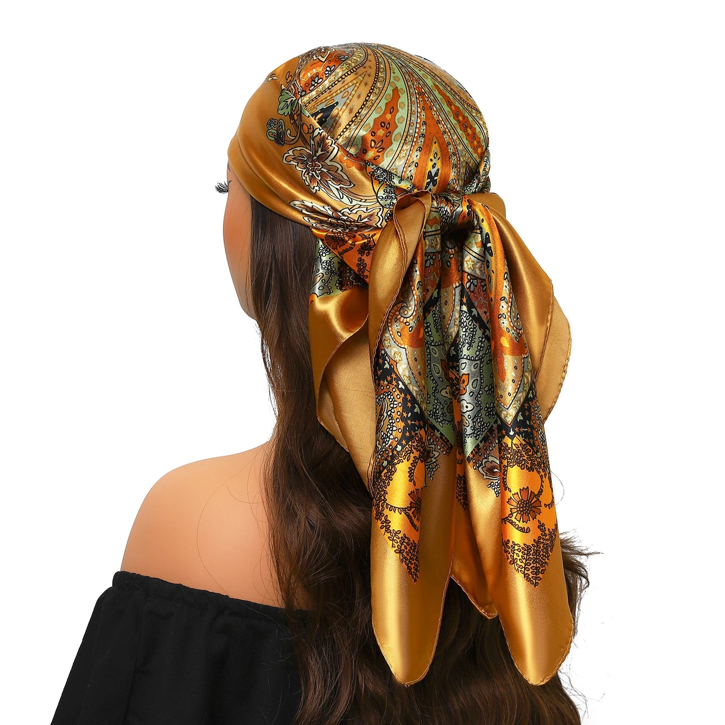 Kopf Foulard Seidenglanz - 90x90 cm Polyester weich