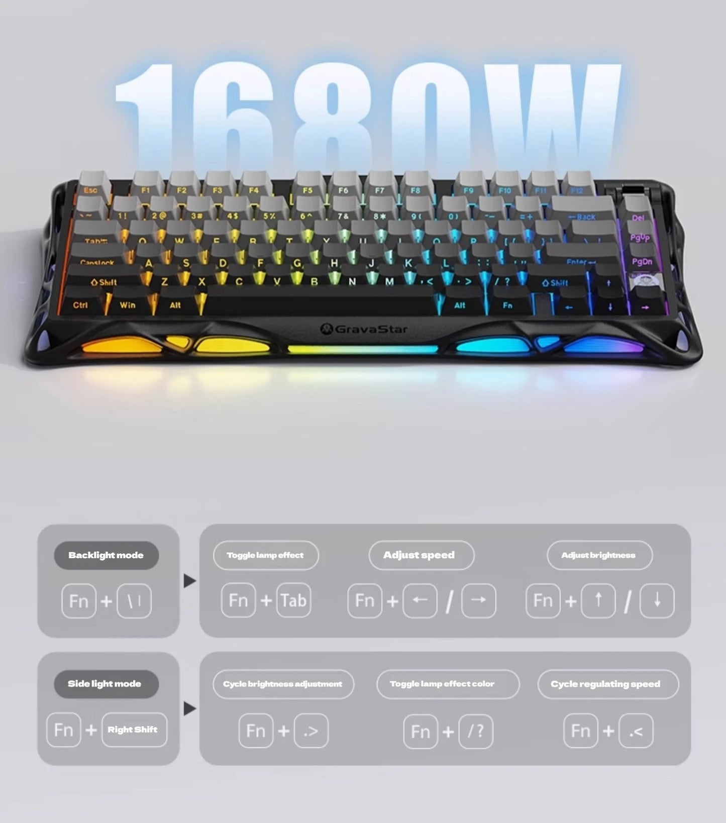 Gravastar 75k1 Mechanische Tastatur - RGB, BT, Alu, 2.4G