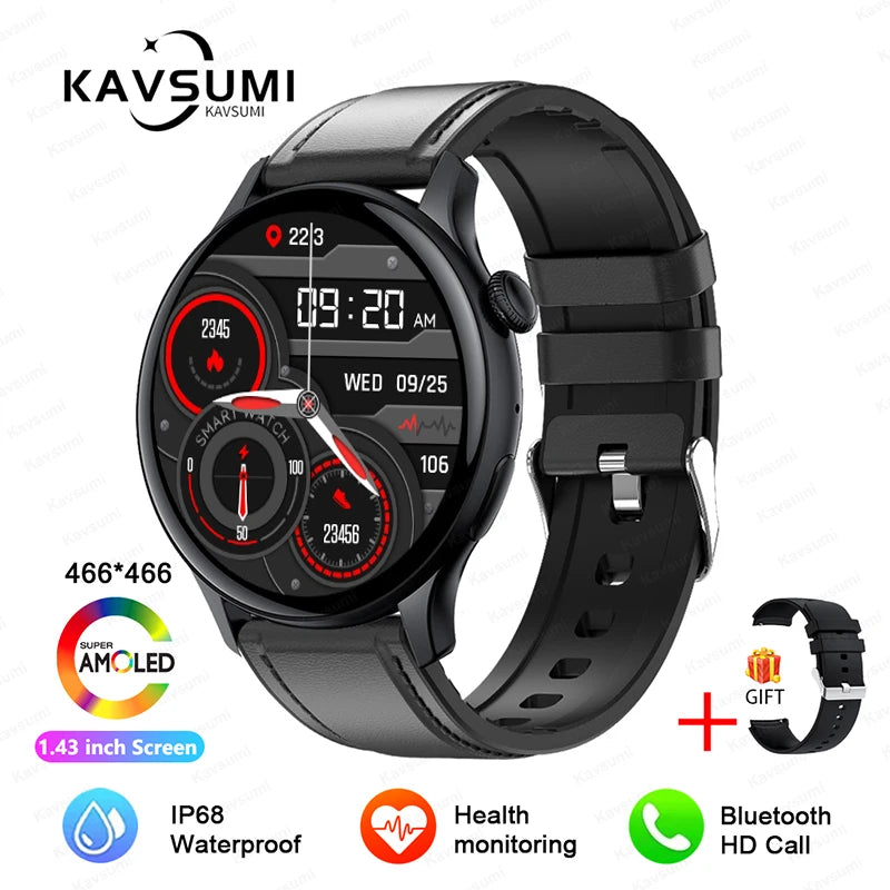 NFC Smartwatch AMOLED HD GPS - 220–300 mAh, 1,43 Zoll Display, 5 Tage Akku