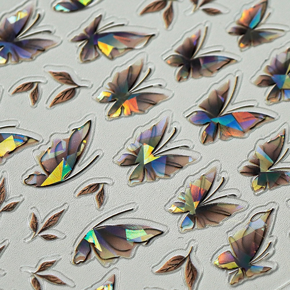 Leidankou 5D Schmetterling Nail Art Aufkleber - 14x7.2cm 1St