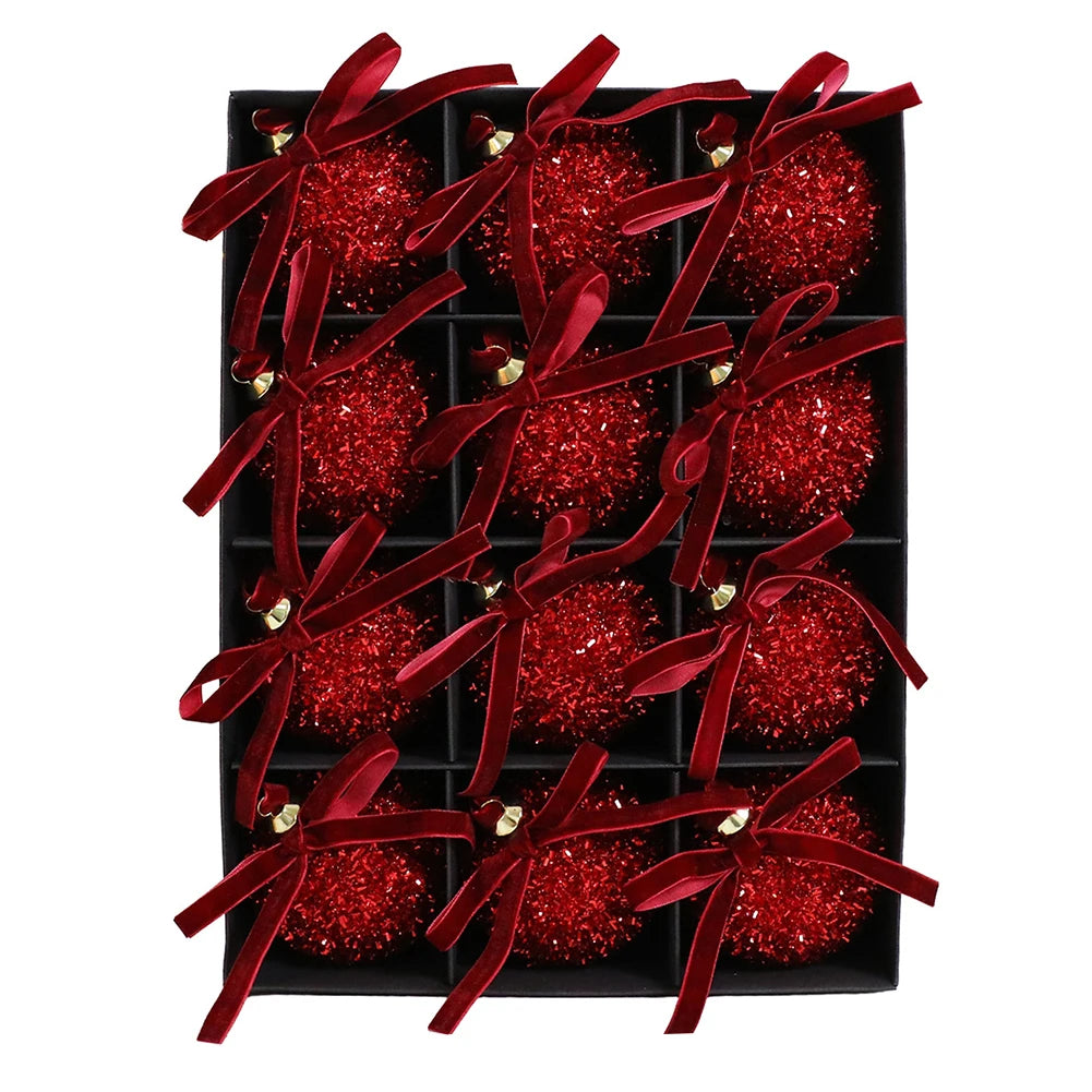 KugelKunst Weihnachtskugeln-Set Glänzend-12er Pack - Durchmesser 4 cm