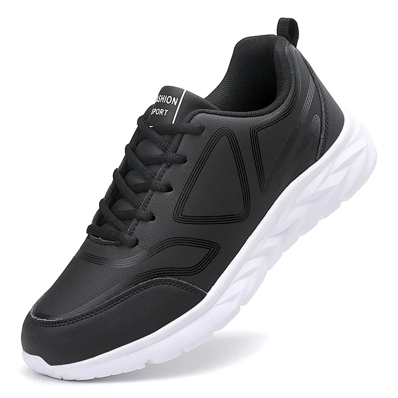 Men's Shoes Summer Men Sneakers Comfortable Classic Casual Flat Shoes Outdoor Walking Sport Black Shoe Man PU Leather Masculino