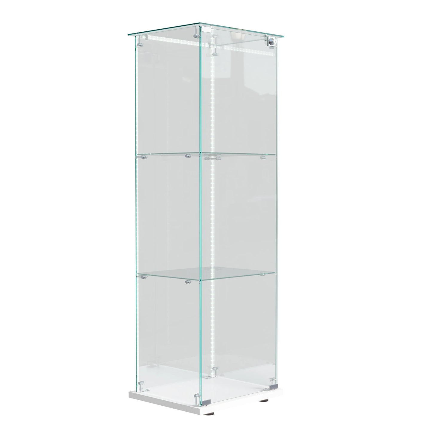 Anajqaqia Glasvitrine 123,3×39,8×35 cm LED-Beleuchtung 1 Tür