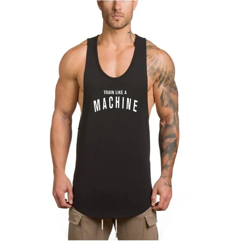 Muscleguys Marke Gym Kleidung 2025: Herren Bodybuilding Fitness Stringer Tank Top - Sportbekleidung Unterhemd Muskel Workout Singlets Baumwolle M-XXL