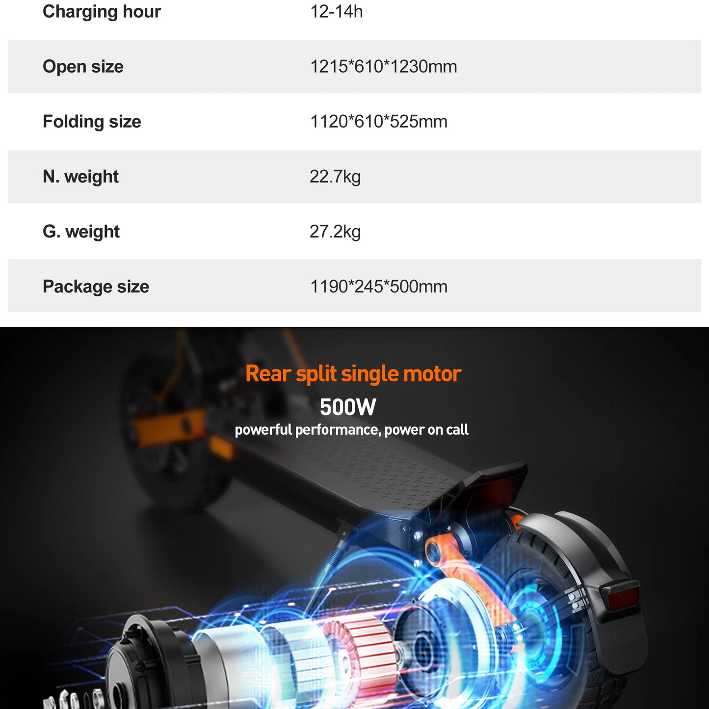 JOYOR S5 Pliabil - Capacitate 13Ah Putere 500W Anvelope 10 inch