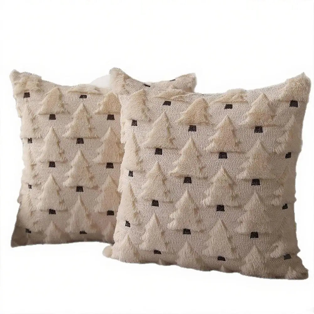 45x45cm Winter Throw Pillow Cover Xmas Home Decor Christmas Plush Pillowcase Pillowslip Home Textile Christmas Tree Pillow Cases