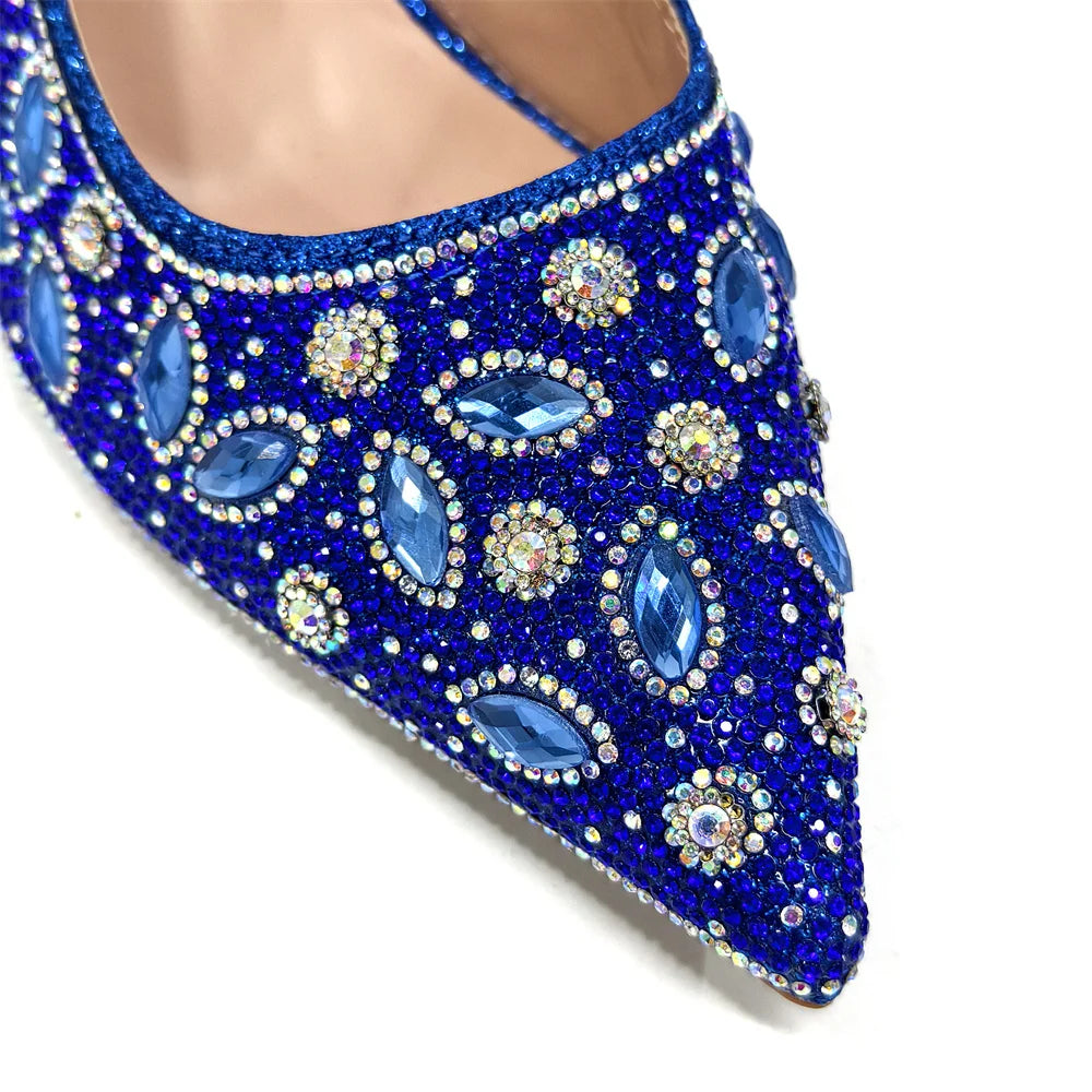 Elegant Italian Style Evening Party Shoe and Bag Set - Comfortable High Heel Women’s Shoes With Chic Hollow Design Handbag
