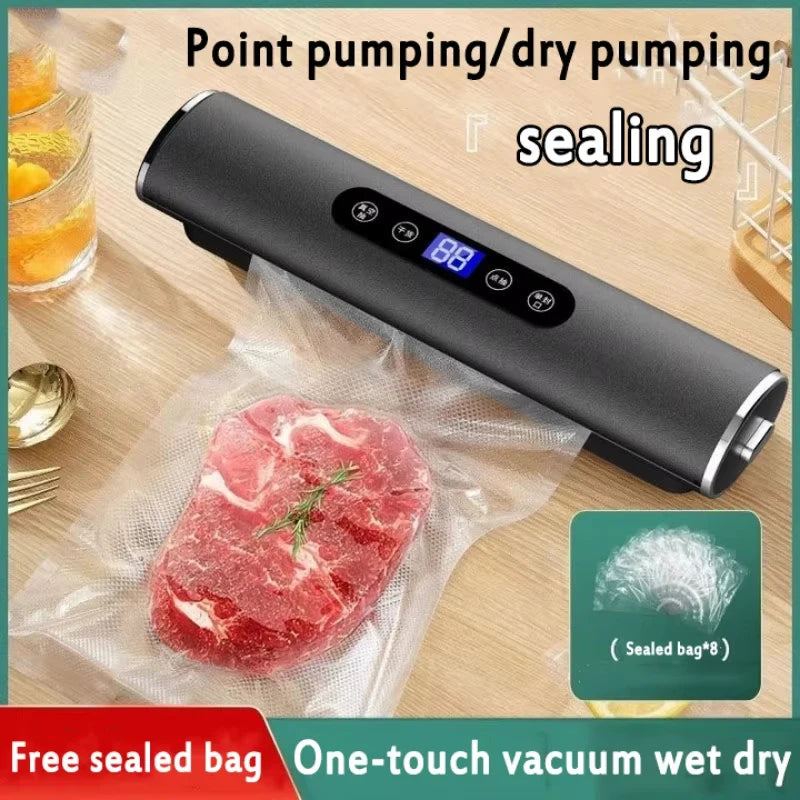 Vacuum Sealer Household Packaging Machine Portable Fresh-keeping Machine Lcd Screen Automatic Four Modes Plastic Bag Sealant