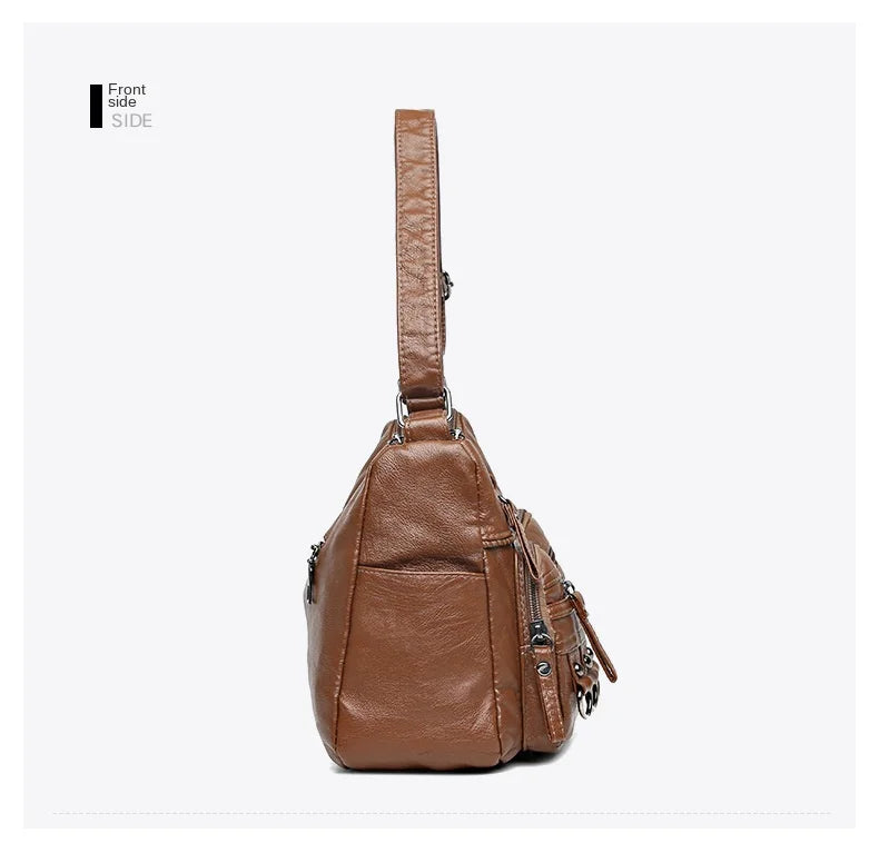 New Arrival Crossbody Shoulder Bag Soft Washed Leather Women's Mini Bag Versatile Handbag