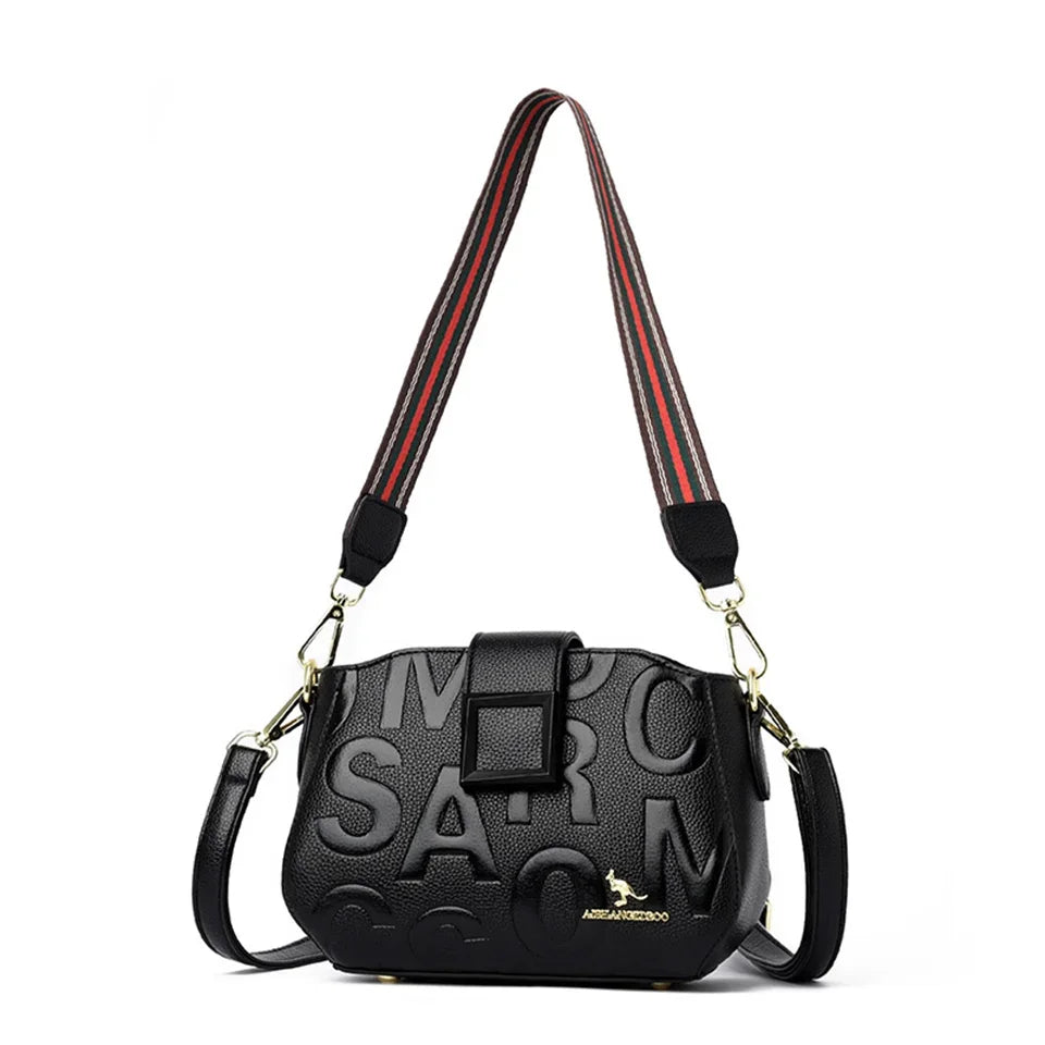 Fashion Women's Square Buckle Crossbody Bag Casual Shoulder Crossbody Bags Ladies Luxury Designer Large Capacity Travel Handbag