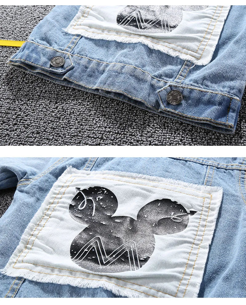 Mickey Minnie Jeansjacke Koreanisch - Denim, Unisex, Gr.1-12