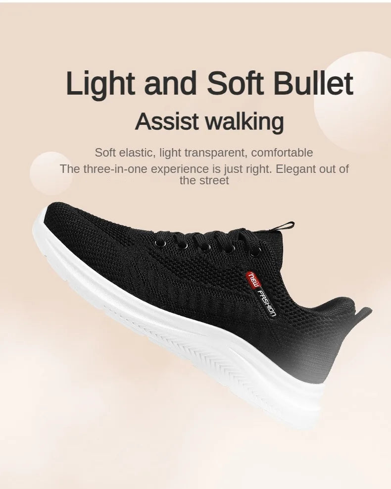 Damen 2025 Frühling Und Herbst Neu Gestrickt Damen Schuhe Schuhe Weiche Sohle Casual Sport Schuhe Für Damen Sneakers
