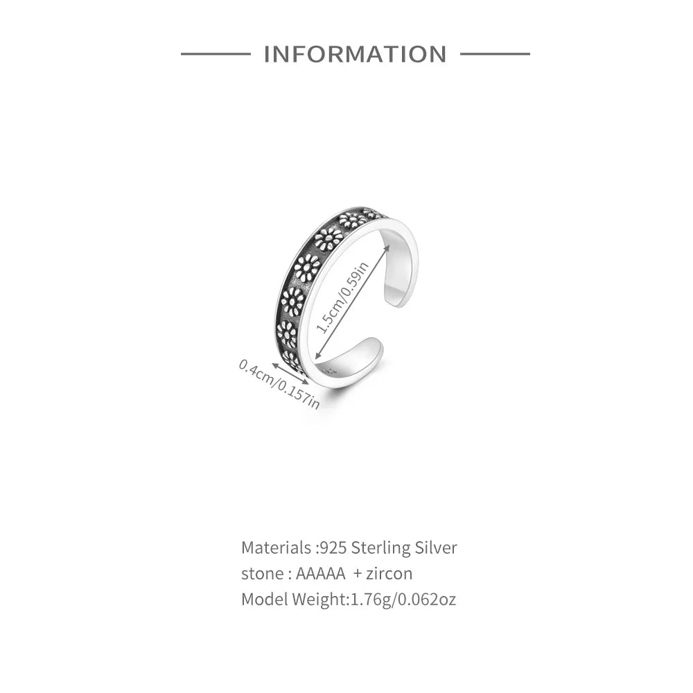 925 Silber Zeh Ring Verstellbar - Sterling 1.7g Zirkonia