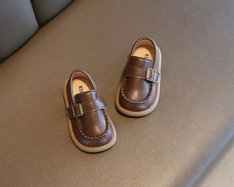 Jungen Casual Schuhe 2025 - Kleinkind Flache Loafer Slip-On - Frühling Herbst Runde Zehen Klassische Schnalle Hochzeit