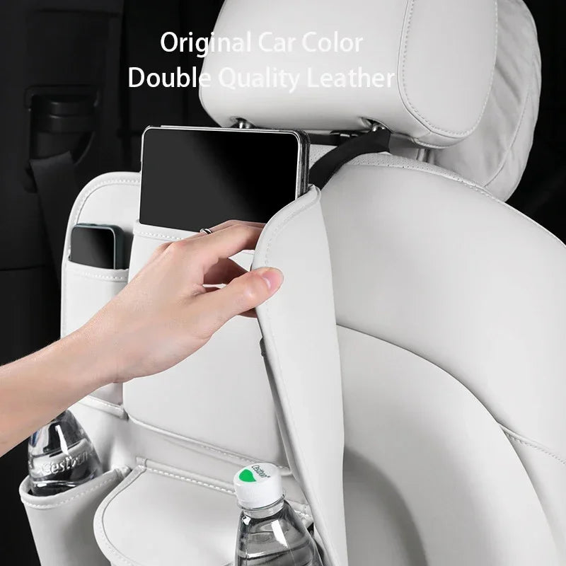 Car Seat Back Storage Bag Large Capacity PU Leather Car Backseat Organizer Storage Bag for Li Lixiang L6 L7 L8 L9 2022 2023 2024