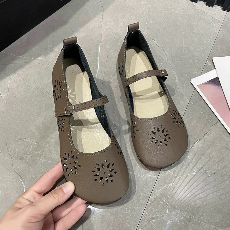 Frühling Herbst Design 2025 - Barefoot Ballet Mary Jane Damen Flache Weiche Schuhe - Hohle Weiche Sohle Casual Loafers