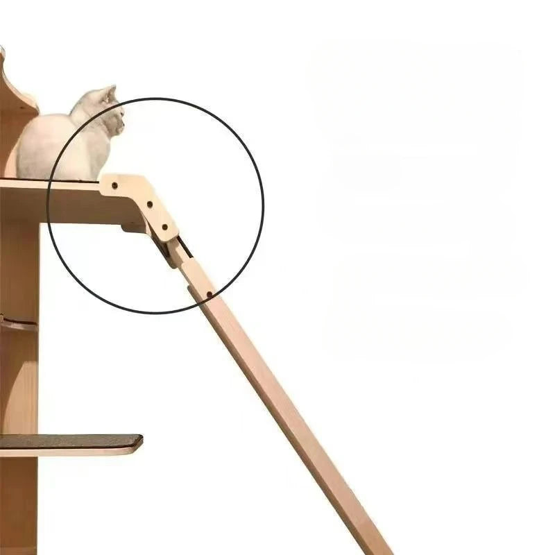 Mehrstöckig Katzen Baumhaus Massivholz Katzen Klettergerüst Multifunktional Katzenhaus Katzen Klettern Spielzeug Katzen Hängematte Haustier Zubehör