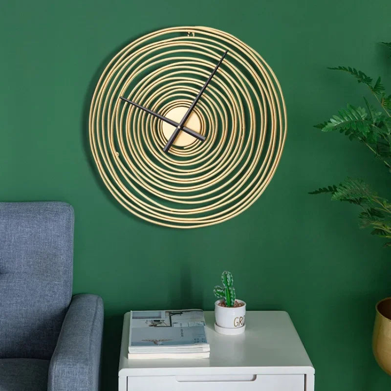 Fashion Creative Round Wall Clock Home Decoration for Bedroom Living Room Super Silent Design Metal Wall Hanging Clocks Watch