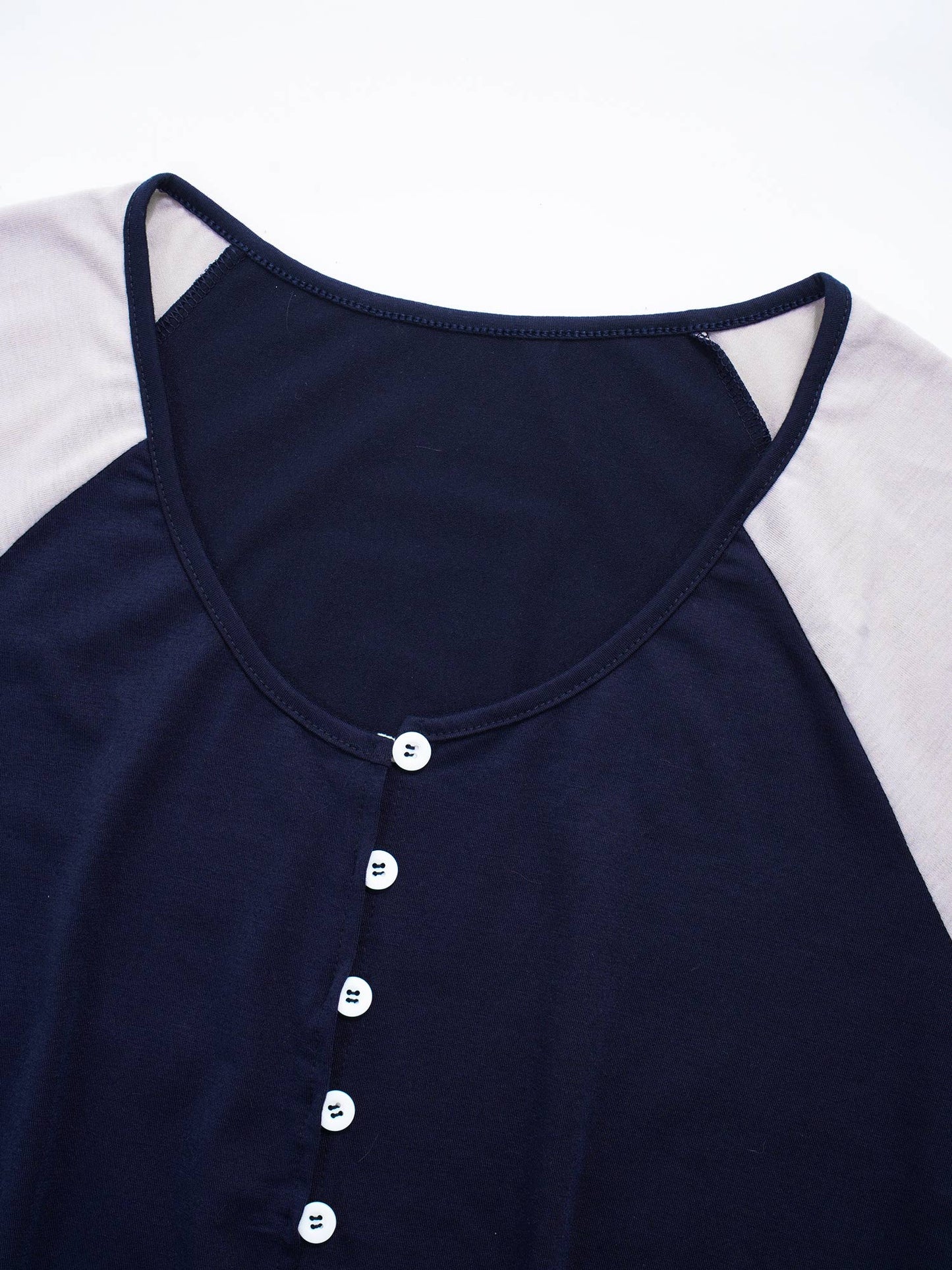 Schwangere Frauen Kurz Ärmel Casual Kleid 2025 - Rund Hals Knopf Verschluss Patchwork - Locker Stillen Kleider Mutterschaft Kostüm