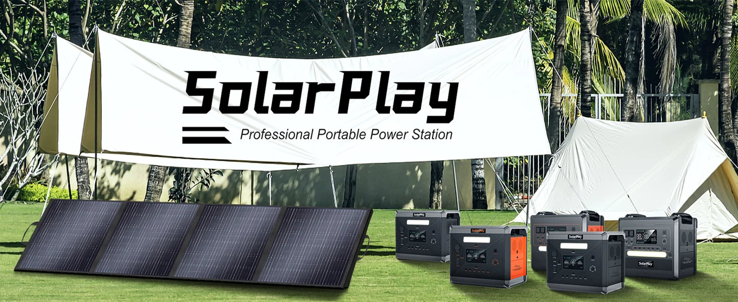 SOLARPLAY Foldable and Portable Solar Panel  400W (2*200w) Solar Battery Charger Outdoor Emergency Backup Power For Powerstation