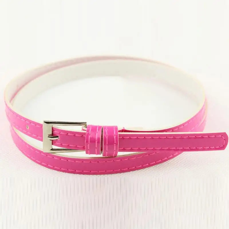 Women Belts New PU Leather Candy Color Metal Buckle Belt Girls Dress Jean Pants Waistband Belts for Lady Luxury Brand Belts